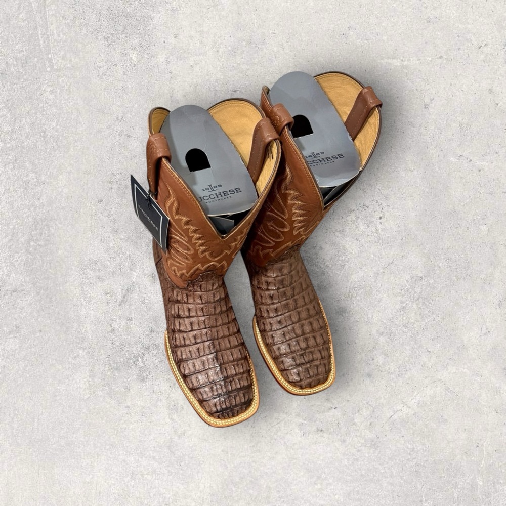 🔥🐊Lucchese Caiman Hornback Boots Sz 10D | New | Sole + Heel Protectors 🐊🔥 - Picture 2 of 14